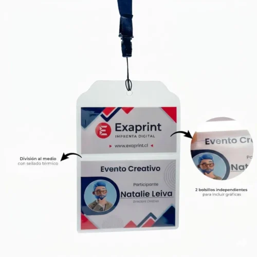 Portacredencial Plastica con Lanyard