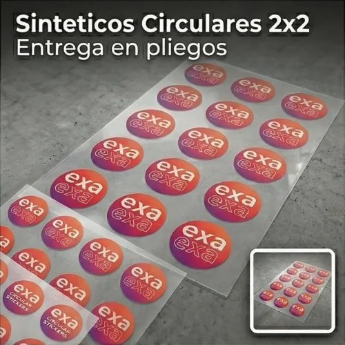 Stickers-Etiquetas Estándar Sinteticos Circulares