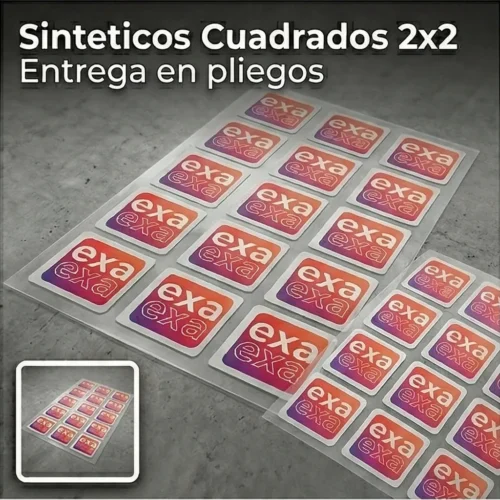 Stickers-Etiquetas Estándar Sinteticos Cuadrados