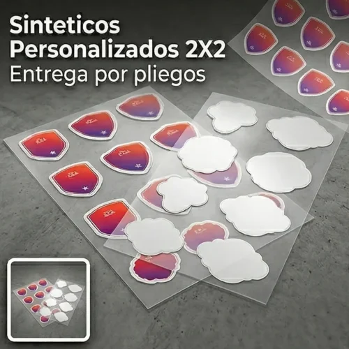 Stickers-Etiquetas Estándar Sinteticos Personalizados 2 X 2