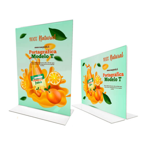 Portagráficas de Acrílico Modelo T