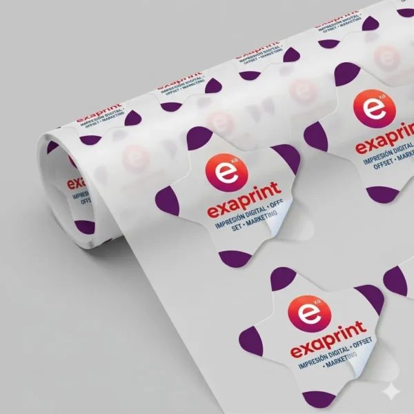 Etiquetas adhesivas transparentes personalizadas