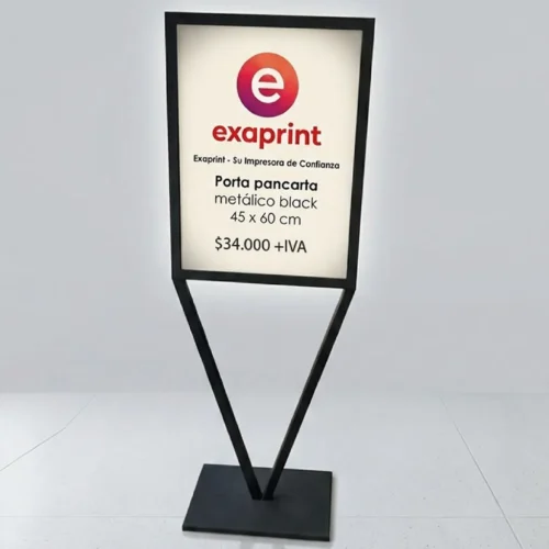 Porta pancarta metálico black 45 x 60 cm-publicitario-exaprint
