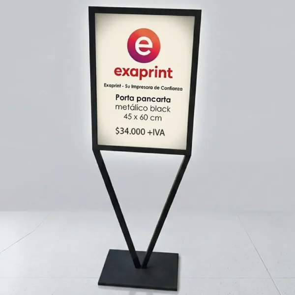 Porta pancarta metálico black 45 x 60 cm-publicitario-exaprint